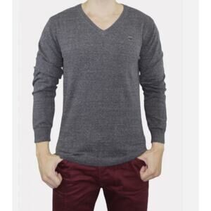 Diesel Industry Men's K-Ben Pullover Sweater S Long Sleeve V-Neck Gray Knit